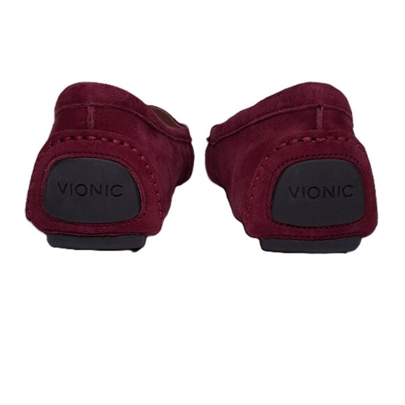 Vionic 456 Sydney Loafers Women 7 Dark Red Suede Leather Slip On Moc TVW4105 - Picture 10 of 14